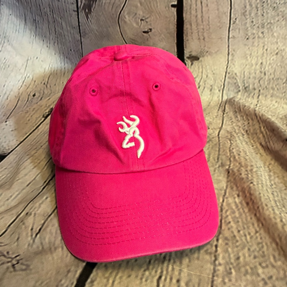 5/$20 Browning Hat Cap Logo‎ Deer Hunting Pink Adjustable Youth OS 100% Cotton